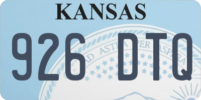 KS license plate 926DTQ