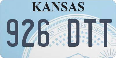 KS license plate 926DTT