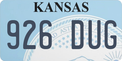 KS license plate 926DUG