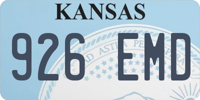 KS license plate 926EMD