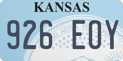 KS license plate 926EOY
