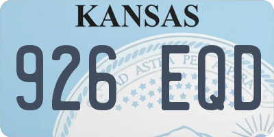 KS license plate 926EQD