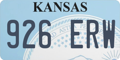 KS license plate 926ERW