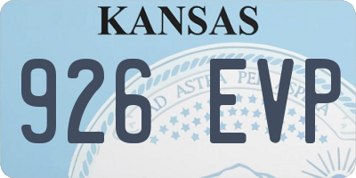 KS license plate 926EVP
