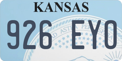 KS license plate 926EYO