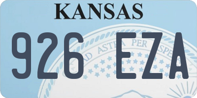 KS license plate 926EZA