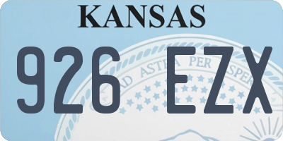 KS license plate 926EZX