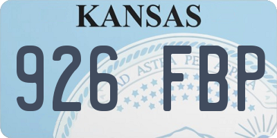 KS license plate 926FBP