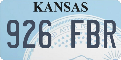 KS license plate 926FBR