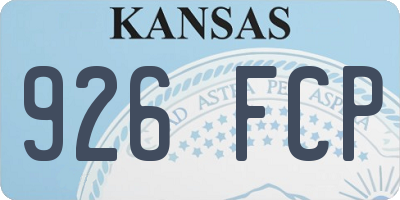 KS license plate 926FCP