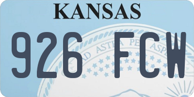 KS license plate 926FCW