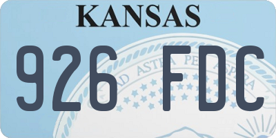 KS license plate 926FDC