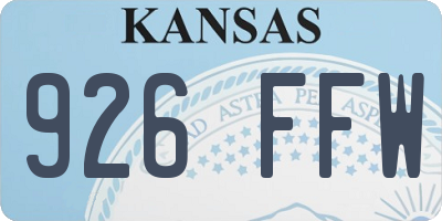 KS license plate 926FFW