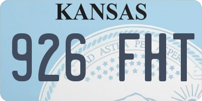 KS license plate 926FHT