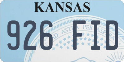 KS license plate 926FID