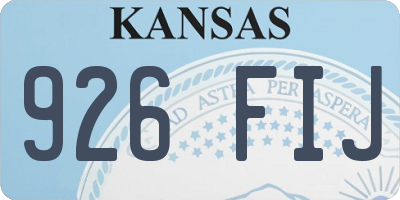 KS license plate 926FIJ