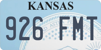 KS license plate 926FMT