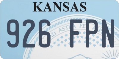 KS license plate 926FPN