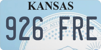 KS license plate 926FRE