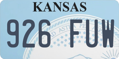 KS license plate 926FUW