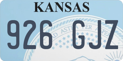 KS license plate 926GJZ