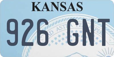 KS license plate 926GNT