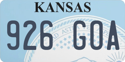 KS license plate 926GOA