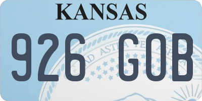 KS license plate 926GOB