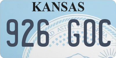 KS license plate 926GOC