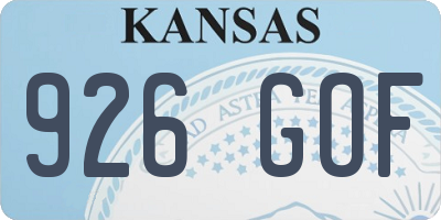 KS license plate 926GOF