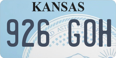 KS license plate 926GOH