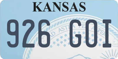 KS license plate 926GOI