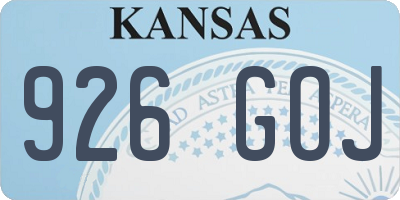 KS license plate 926GOJ