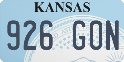 KS license plate 926GON