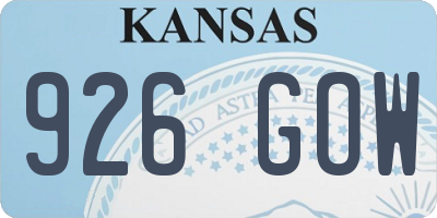 KS license plate 926GOW