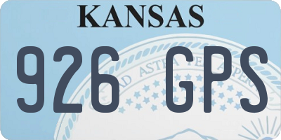 KS license plate 926GPS