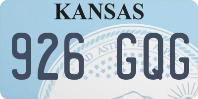 KS license plate 926GQG
