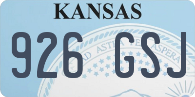 KS license plate 926GSJ