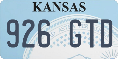 KS license plate 926GTD