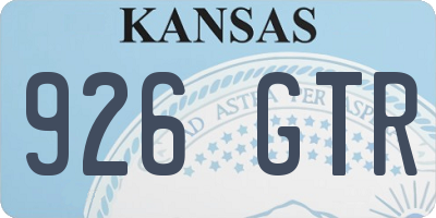 KS license plate 926GTR