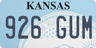 KS license plate 926GUM