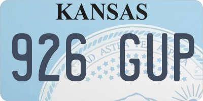KS license plate 926GUP