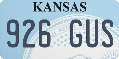 KS license plate 926GUS