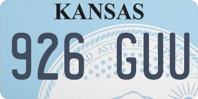 KS license plate 926GUU