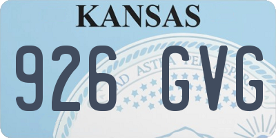 KS license plate 926GVG