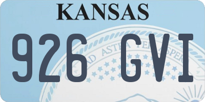 KS license plate 926GVI