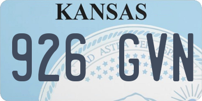 KS license plate 926GVN