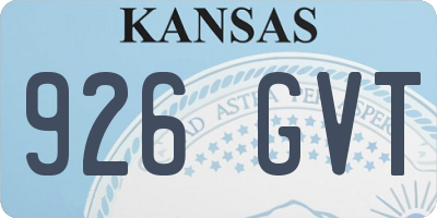 KS license plate 926GVT