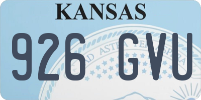 KS license plate 926GVU