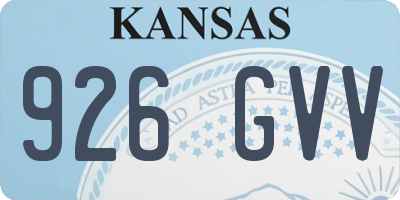 KS license plate 926GVV